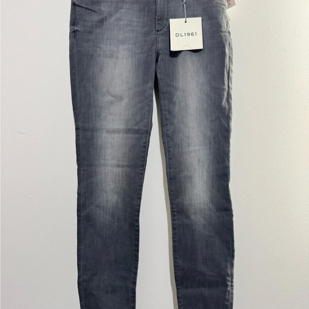 DL1961 Emma Low Rise Instasculpt Skinny Jeans Gray Charcoal Denim Pants - Picture 1 of 11